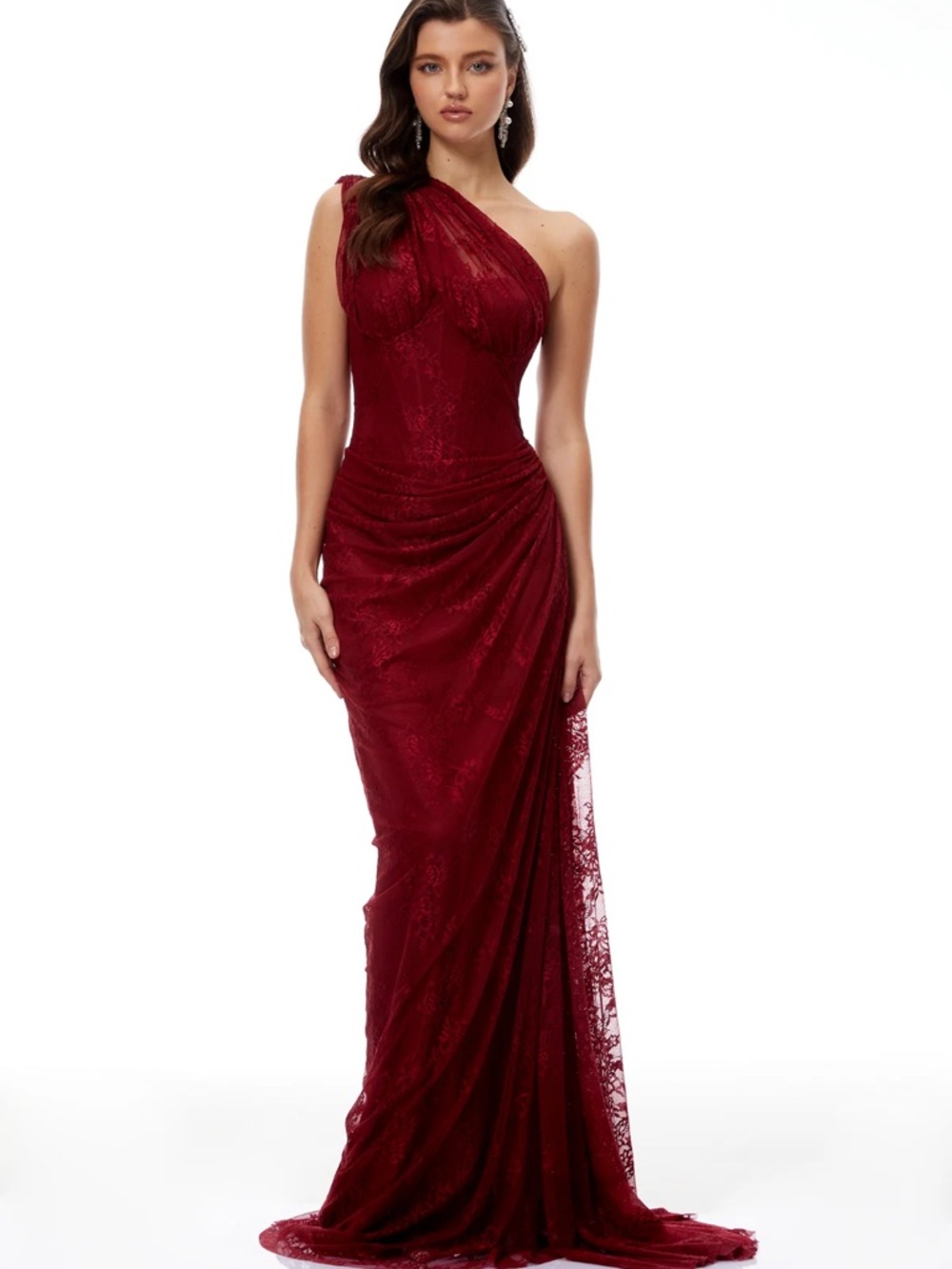 NWT Maroon Burgundy Evening Gown Maxi Prom Dress